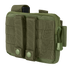 The Condor Annex Admin Pouch is an olive green tactical pouch with MOLLE webbing, back straps, zipper closure, and snap fasteners, designed for easy attachment to gear or backpacks.