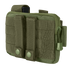 The Condor Annex Admin Pouch is an olive green tactical pouch with MOLLE webbing, back straps, zipper closure, and snap fasteners, designed for easy attachment to gear or backpacks.