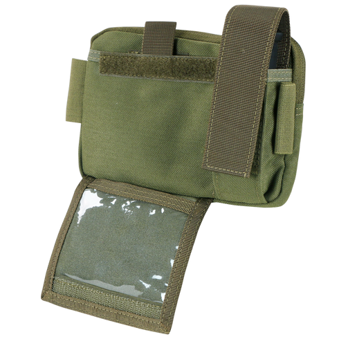 Condor Annex Admin Pouch - Scorpion OCP features a transparent ID window flap, Velcro closure, and multiple compartments—perfect for organizing small gear or accessories during bushcraft adventures or at the shooting range.
