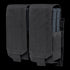 The Condor Double M14 Mag Pouch Gen II in black features two compartments for single rifle mags, each with flap covers, hook-and-loop fasteners, and adjustable closures. MOLLE compatible for versatile attachment.