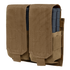 The Condor Double M14 Mag Pouch Gen II in Coyote Brown securely holds two magazines with adjustable Velcro closure and durable fabric, and is MOLLE compatible for versatile attachment.