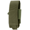 The Condor Universal TQ Pouch in Olive Drab features reinforced stitching and a loop, displayed vertically against a white background.