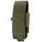 The Condor Universal TQ Pouch in Olive Drab features reinforced stitching and a loop, displayed vertically against a white background.