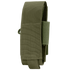 The Condor Universal TQ Pouch in Olive Drab features reinforced stitching and a loop, displayed vertically against a white background.
