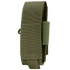 The Condor Universal TQ Pouch in Olive Drab features reinforced stitching and a loop, displayed vertically against a white background.