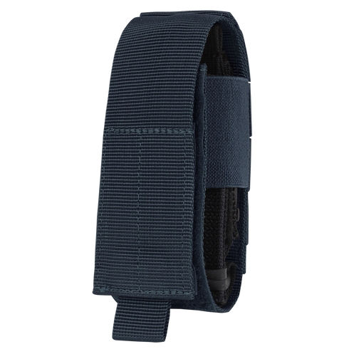 The Condor Universal TQ Pouch in navy nylon features a Velcro closure for tourniquet or small tool storage and is shown upright against a white background.