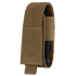 The Condor Universal TQ Pouch in Coyote Brown features hook and loop closure, is MOLLE compatible for easy attachment, and securely holds a tourniquet or similar medical devices for quick access.
