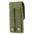 The Condor Universal Rifle Mag Pouch in MultiCam Black features MOLLE straps and snap buttons for secure attachment to gear, making it ideal for military or bushcraft use.