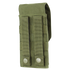 The Condor Universal Rifle Mag Pouch in MultiCam Black features MOLLE straps and snap buttons for secure attachment to gear, making it ideal for military or bushcraft use.