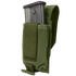 The Condor Universal Rifle Mag Pouch is a green tactical pouch with a Velcro-secured flap, designed to hold a metal magazine.