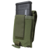 The Condor Universal Rifle Mag Pouch - Scorpion OCP securely holds a black rifle magazine with a Velcro flap and side strap—perfect for law enforcement or first responder gear.