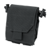 The Condor Micro Dump Pouch in black is compact, designed for tactical use, and features a flap cover, drawstring side closures, and a hook-and-loop front fastener for secure storage.