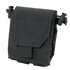 The Condor Micro Dump Pouch in black is compact, designed for tactical use, and features a flap cover, drawstring side closures, and a hook-and-loop front fastener for secure storage.