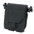 The Condor Micro Dump Pouch in black is compact, designed for tactical use, and features a flap cover, drawstring side closures, and a hook-and-loop front fastener for secure storage.