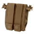 The Condor Micro Dump Pouch in tan nylon features two snap-button straps and adjustable cord locks for compact storage and easy attachment to gear or backpacks—ideal for tactical operators.