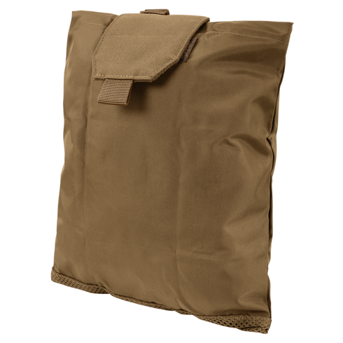 The Condor Micro Dump Pouch is a tan, rectangular pouch with a flap and Velcro closure, made of durable fabric for compact storage—ideal for tactical use.