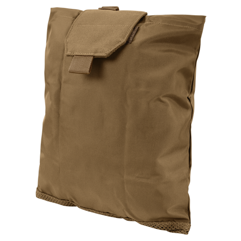 The Condor Micro Dump Pouch is a tan, rectangular pouch with a flap and Velcro closure, made of durable fabric for compact storage—ideal for tactical use.