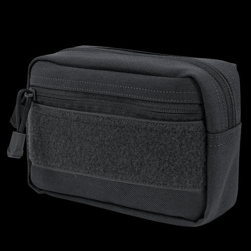 The Condor Compact Utility Pouch is a black rectangular zippered pouch featuring a front zip pocket and textured panel—ideal for EDC or keeping essentials organized at the range.