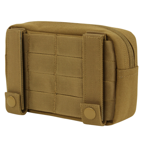 The Condor Compact Utility Pouch - Scorpion OCP features MOLLE webbing and two snap-button straps for secure attachment to gear or backpacks—perfect for military, law enforcement, or shooting range use.