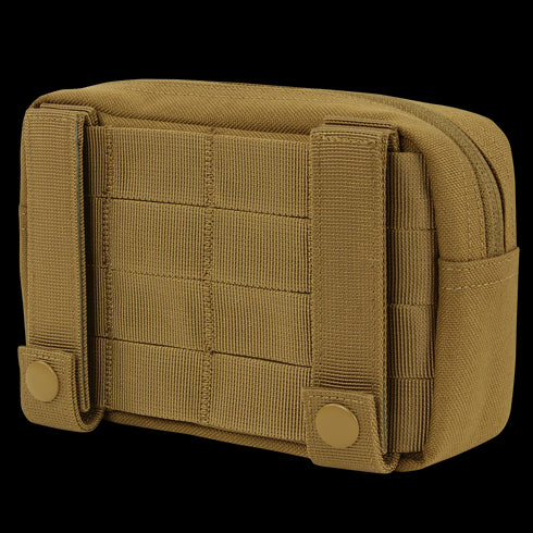The Condor Compact Utility Pouch - Scorpion OCP features MOLLE webbing and two snap-button straps for secure attachment to gear or backpacks—perfect for military, law enforcement, or shooting range use.