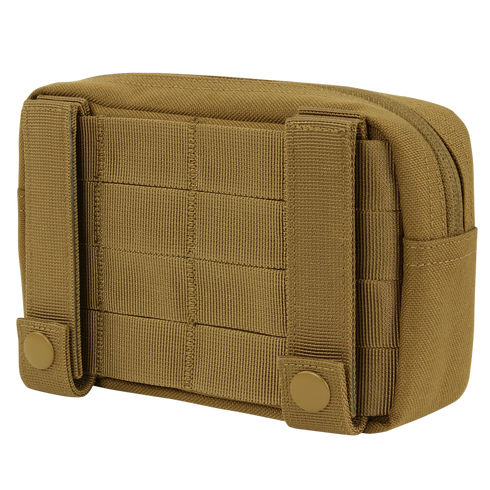 The Condor Compact Utility Pouch - Scorpion OCP features MOLLE webbing and two snap-button straps for secure attachment to gear or backpacks—perfect for military, law enforcement, or shooting range use.