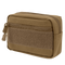 The Condor Compact Utility Pouch is a small tan zippered pouch with an exterior pocket and front Velcro panel, made from durable fabric—ideal for EDC or organizing essentials at the shooting range.