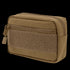 The Condor Compact Utility Pouch is a small tan zippered pouch with an exterior pocket and front Velcro panel, made from durable fabric—ideal for EDC or organizing essentials at the shooting range.