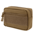 The Condor Compact Utility Pouch is a small tan zippered pouch with an exterior pocket and front Velcro panel, made from durable fabric—ideal for EDC or organizing essentials at the shooting range.
