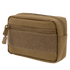 The Condor Compact Utility Pouch is a small tan zippered pouch with an exterior pocket and front Velcro panel, made from durable fabric—ideal for EDC or organizing essentials at the shooting range.
