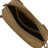 The Condor Compact Utility Pouch in tan fabric is shown from above with the zipper open, displaying an empty main compartment and inner pocket—perfect for bushcraft essentials or law enforcement gear.