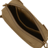 The Condor Compact Utility Pouch in tan fabric is shown from above with the zipper open, displaying an empty main compartment and inner pocket—perfect for bushcraft essentials or law enforcement gear.