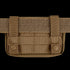 The Condor Compact Utility Pouch is a tan tactical pouch with MOLLE webbing and dual snap-button straps, easily attachable to a belt—perfect for law enforcement or first responder gear.