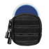 The Condor Dip Pouch, a small black zippered case with horizontal straps, is displayed with a round blue and white item partially visible behind it.