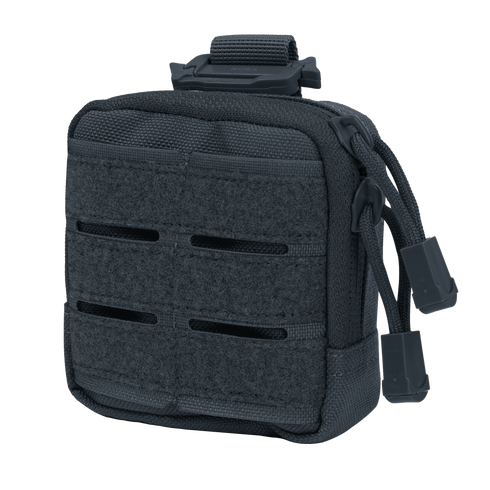 The Condor Dip Pouch is a compact black tactical pouch with a zipper closure, webbing loops, and hook-and-loop panels on the front—perfect for organizing and carrying small gear for military or law enforcement use.