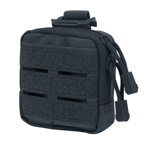The Condor Dip Pouch is a compact black tactical pouch with a zipper closure, webbing loops, and hook-and-loop panels on the front—perfect for organizing and carrying small gear for military or law enforcement use.