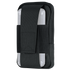 The Condor Phone Pouch is a black fabric holster with a flap cover that securely holds a smartphone in a clear case.