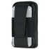 The Condor Phone Pouch is a black fabric holster with a flap cover that securely holds a smartphone in a clear case.