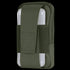 The Condor Phone Pouch is a green fabric case that secures your white electronic device with a wide front strap.