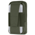 The Condor Phone Pouch is a green fabric case that secures your white electronic device with a wide front strap.