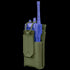 A Condor Patrol Radio Pouch Gen II in Olive Drab fabric with a flap is pictured upright against a plain background.