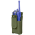A Condor Patrol Radio Pouch Gen II in Olive Drab fabric with a flap is pictured upright against a plain background.