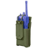 A Condor Patrol Radio Pouch Gen II in Olive Drab fabric with a flap is pictured upright against a plain background.