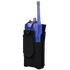The Condor Patrol Radio Pouch Gen II, a black nylon holster with front flap and securing strap, securely holds your two-way radio—perfect for bushcraft or law enforcement uses.