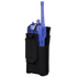 The Condor Patrol Radio Pouch Gen II, a black nylon holster with front flap and securing strap, securely holds your two-way radio—perfect for bushcraft or law enforcement uses.