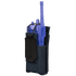 The Condor Patrol Radio Pouch Gen II, shown upright against a white background, is a black fabric holster with an adjustable strap—ideal for EDC or military use.