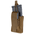 The Condor Single Kangaroo Mag Pouch Gen II, in tan, holds a black rifle magazine and features a strap and flap closure, shown on a white background.