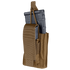 The Condor Single Kangaroo Mag Pouch Gen II, in tan, holds a black rifle magazine and features a strap and flap closure, shown on a white background.