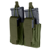 Two Condor Double Kangaroo Mag Pouch Gen II pouches in olive drab, each holding a rifle and a pistol magazine with hook-and-loop flap closures and pull tabs, displayed against a white background.