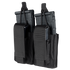 The Condor Double Kangaroo Mag Pouch Gen II is a black nylon pouch with flap closures and vertical retention straps, designed to hold two black rifle magazines.