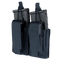 The Condor Double Kangaroo Mag Pouch Gen II is a black nylon pouch with visible stitching, designed to securely hold two rifle and two pistol magazines with securing flaps.